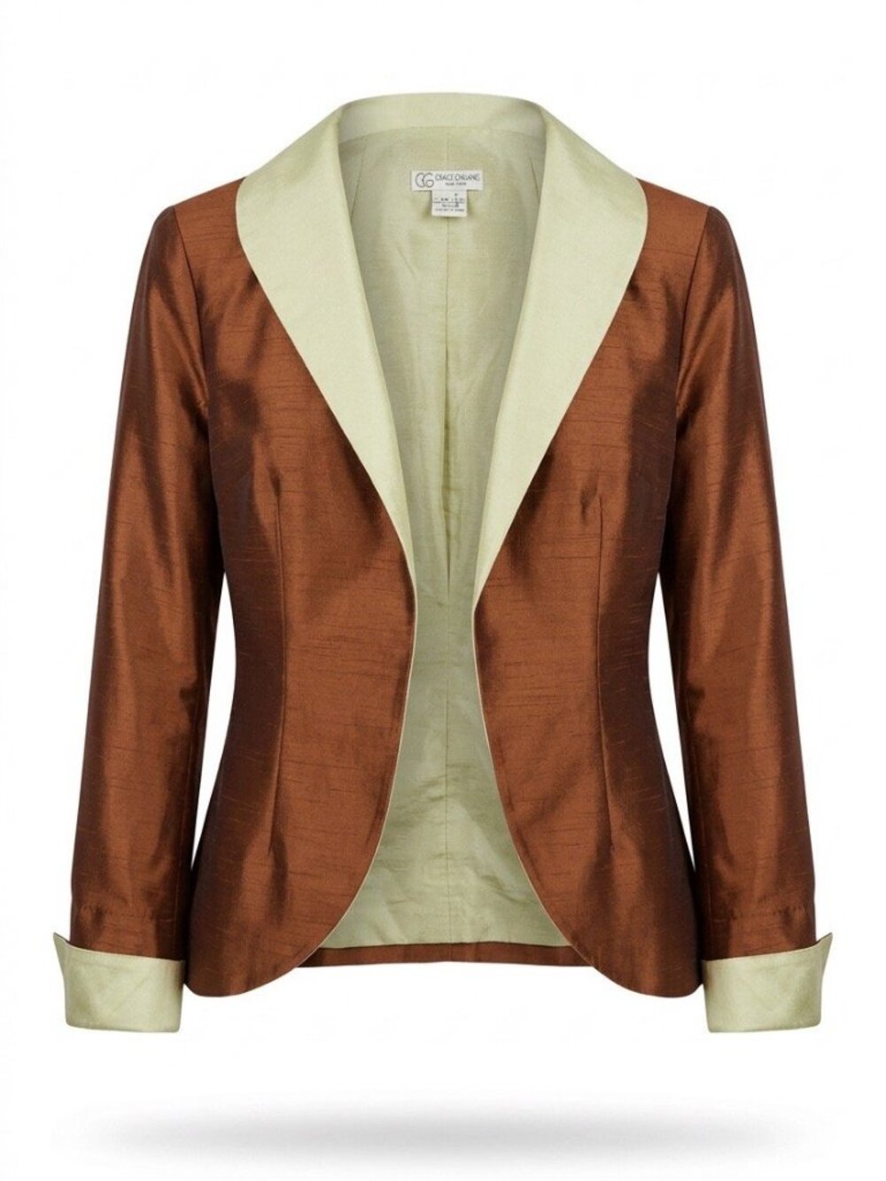 Polyester blazer, Grace Chuang New York, two-tone jacket, Size M